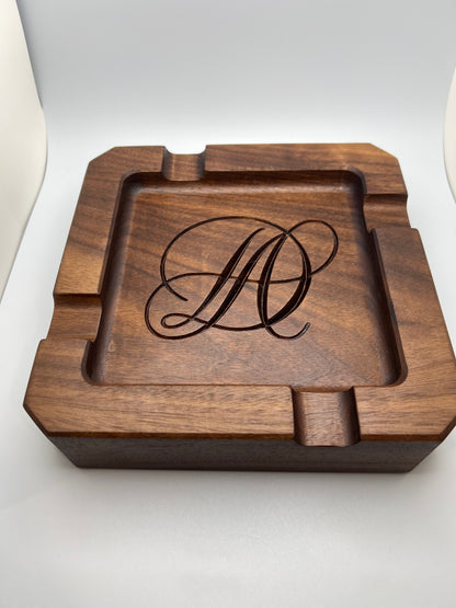 Square Handmade Cigar Tray – Hardwood Catchall Organizer