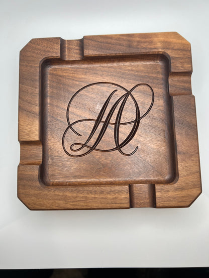 Square Handmade Cigar Tray – Hardwood Catchall Organizer