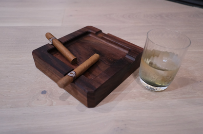 Personalized Square Wooden Cigar Ash Tray
