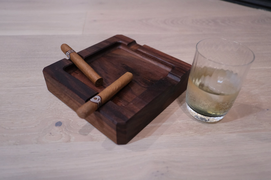 Personalized Square Wooden Cigar Ash Tray