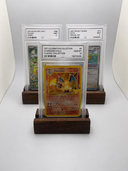 Hardwood Graded Card Display Stand | PSA, BGS (Beckett), TAG