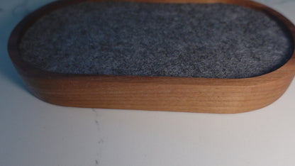 Felt lined - Walnut Hardwood Catch All Tray