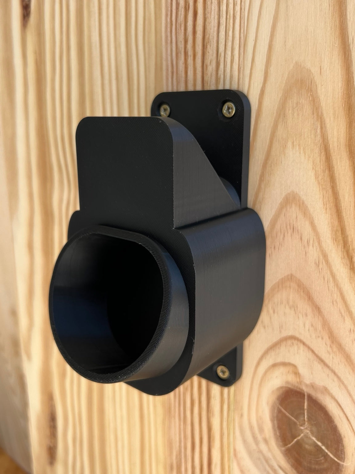 Side profile of Type 2 EV charging cable organizer wall mount