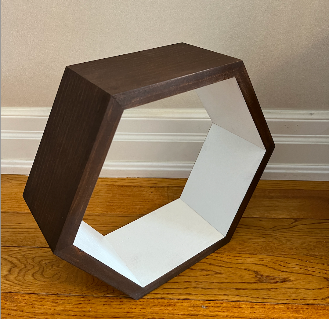 Honeycomb Hardwood Shelves – Set of 3 Hexagon Display Shelves