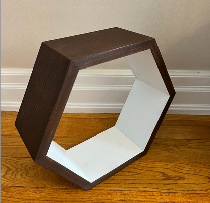 Honeycomb Hardwood Shelves – Set of 3 Hexagon Display Shelves