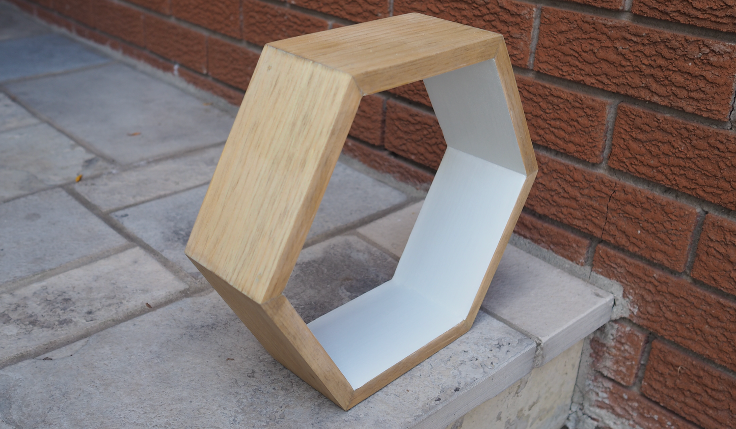 Honeycomb Hardwood Shelves – Set of 3 Hexagon Display Shelves